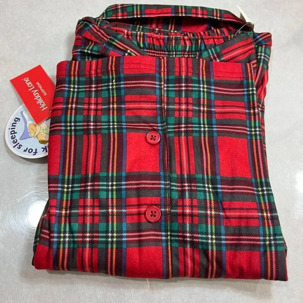 NEW Holiday Lane Kids Pajama Set 8 Brinkley Plaid Flannel